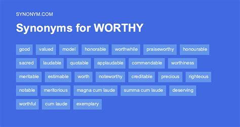 worthwhile synonyms|other words for worthy.